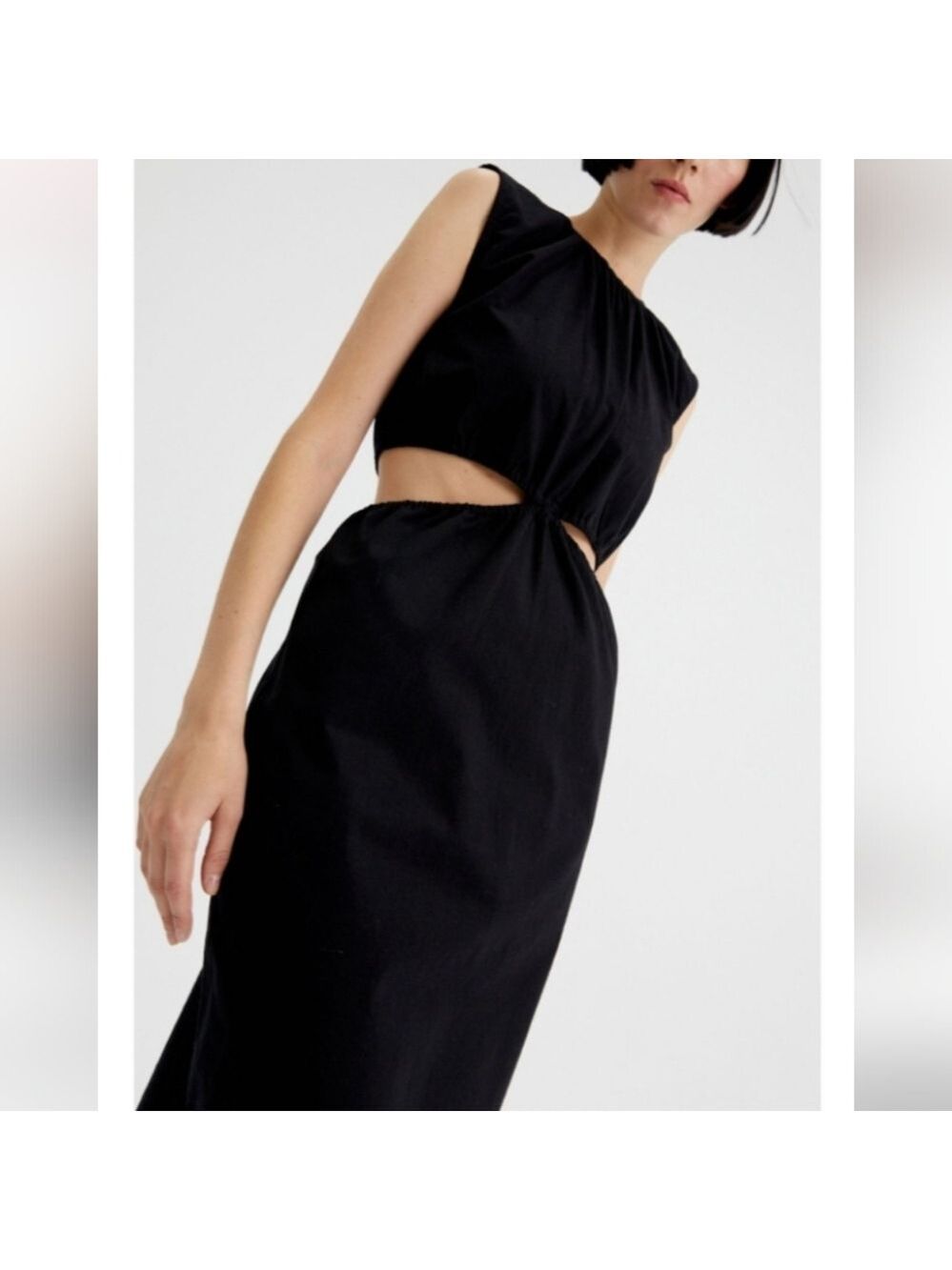 Compania Fantastica Black Dress With Waist Slits In Black - Picture 2 of 16